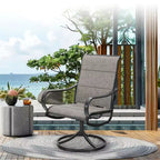 Captiva Designs Ensemble de salle à manger d'extérieur 5 pièces avec table carrée en acier et chaises pivotantes en métal avec toile textile