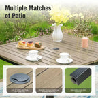 Captiva Designs Ensemble de salle à manger d'extérieur 5 pièces avec table carrée en acier et chaises pivotantes en métal avec toile textile