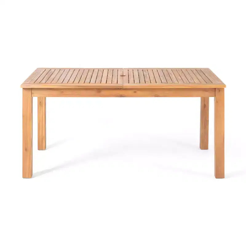 Christopher Knight Home Allison Outdoor Expandable Acacia Wood and Wicker Woven 7 Piece Dining Set with Cushions