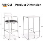 VINGLI 3-Piece Outdoor Bar Set, Aluminum Bar Height Table & 2 Chairs with Cushions, Counter Height Patio Furniture for Backyard, Poolside, Garden