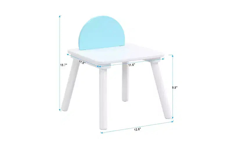 Children's Panel Table With 4 Chairs, Hidden Storage Bag Kitchen Chairs Modern Artistic Chairs For Dining Room, Children's Room White