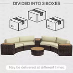 8 Piece Patio Furniture Set with 4 Rattan Sofa Chairs & 4 Tables with Storage & Umbrella Hole