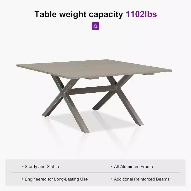 PURPLE LEAF Patio Dining Set All-Weather Wicker Aluminium Outdoor Table and Chairs Set for Backyard Decor Kitchen Modern Furniture Set