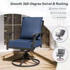 ALAULM 7PCS Patio Dining Set Outdoor Furniture w/2 Swivel Chairs&4 Fixed Chairs, Metal Patio Furniture Set 6 Chairs&Large Table w/Umbrella hole