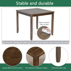 MAYEERTY 5-Piece Elegant Modern Dining Set, Wooden Table with 4 Chairs for 4, Walnut