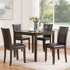 MAYEERTY 6-Piece Modern Dining Table Set, Wooden Table with 4 Chairs & Bench, Grey
