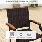 Costway 9PCS Patio Dining Set with 79 Rectangular Dining Table & 8 Stackable Rattan Chairs