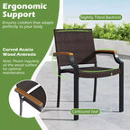 Costway 9PCS Patio Dining Set with 79 Rectangular Dining Table & 8 Stackable Rattan Chairs