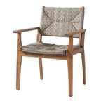 Christopher Knight Home Nan - Ensemble de salle à manger extérieur 5 pièces en bois d'acacia de style rustique avec 4 fauteuils en osier