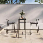 LAUSAINT HOME 3 Pieces Outdoor Bar Set Patio Bar Table and Chairs Set Ergonomic Backrest