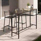 LAUSAINT HOME 3 Pieces Outdoor Bar Set Patio Bar Table and Chairs Set Ergonomic Backrest