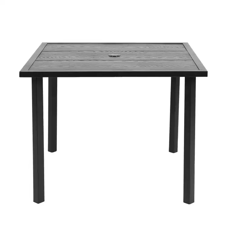 Whisen 5-Piece Wicker Outdoor Table and Chairs, Patio Dining Table and Chairs Set with Square steel Tabletop