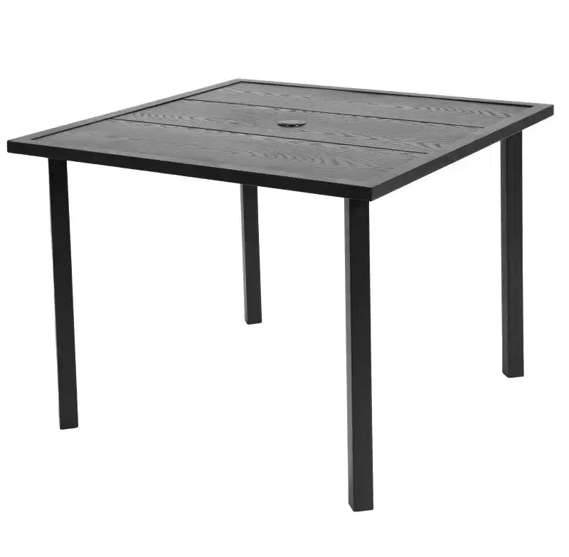 Whisen 5-Piece Wicker Outdoor Table and Chairs, Patio Dining Table and Chairs Set with Square steel Tabletop