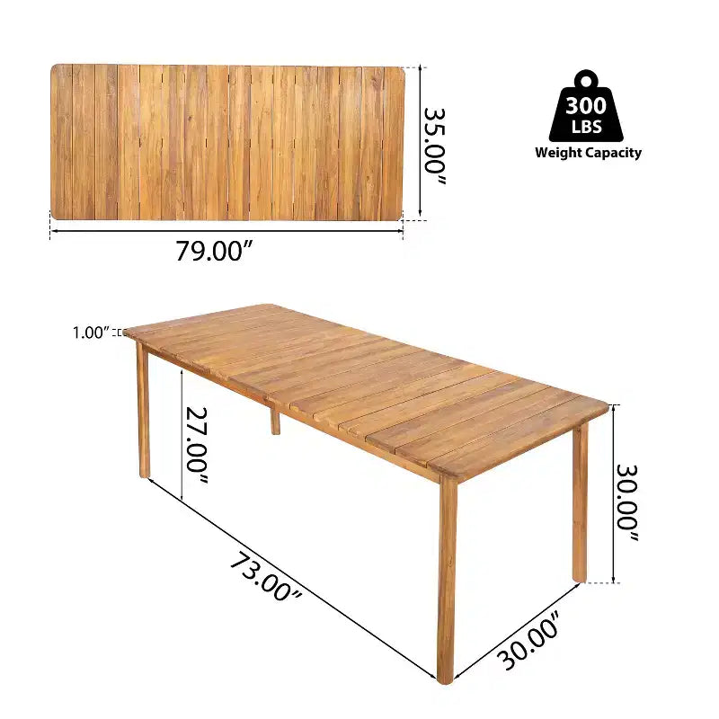 Christopher Knight Home Priya Ensemble de salle à manger d'extérieur 7 pièces en bois d'acacia de style Ferme avec table rectangulaire à lattes