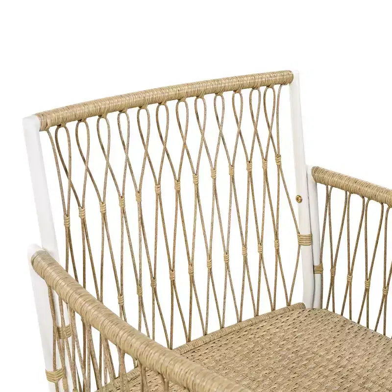 Whisen Weather Resistant 5-Piece Outdoor Dining Set Patio Round Extendable Dining Set with 4 Rattan Chairs