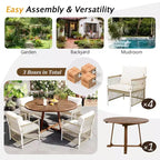 Whisen Weather Resistant 5-Piece Outdoor Dining Set Patio Round Extendable Dining Set with 4 Rattan Chairs