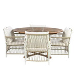 Whisen Weather Resistant 5-Piece Outdoor Dining Set Patio Round Extendable Dining Set with 4 Rattan Chairs