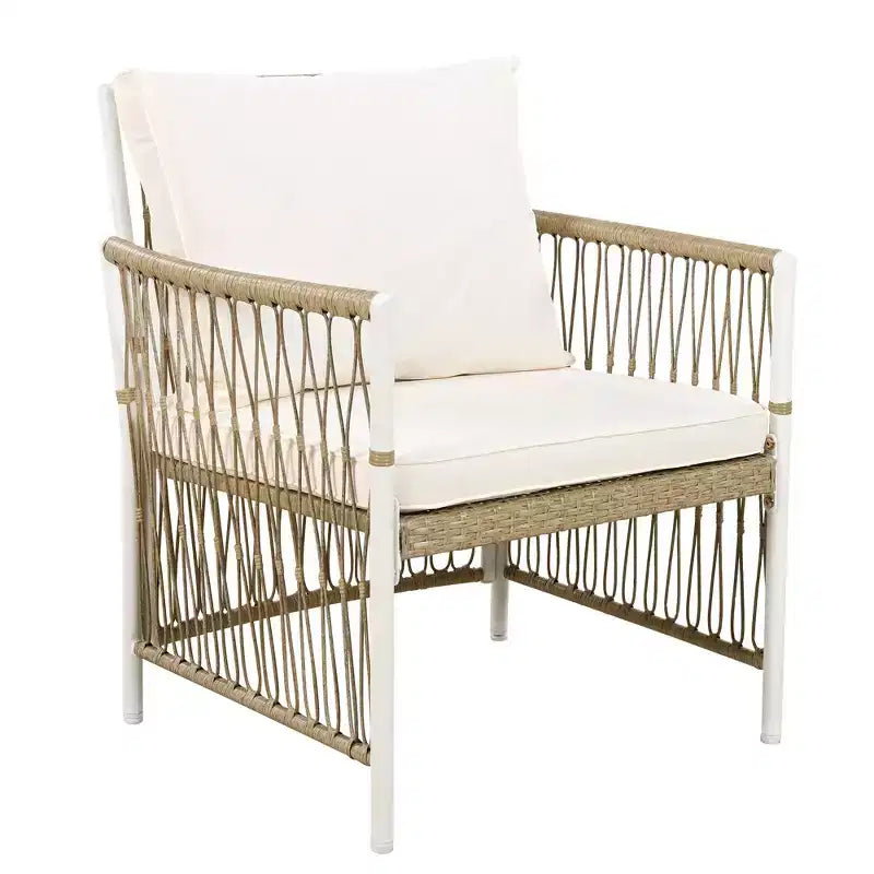 Whisen Weather Resistant 5-Piece Outdoor Dining Set Patio Round Extendable Dining Set with 4 Rattan Chairs
