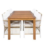 Whisen Weather Resistant 5-Piece Outdoor Dining Set Patio Round Extendable Dining Set with 4 Rattan Chairs