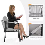 HAPPATIO Patio Dining Set, Woven Rope Rattan Outdoor Dining Set, Woven Wicker Rope Chairs with Cushions for Lawn Garden