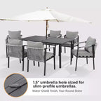 HAPPATIO Patio Dining Set, Woven Rope Rattan Outdoor Dining Set, Woven Wicker Rope Chairs with Cushions for Lawn Garden