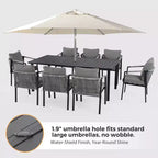 HAPPATIO Patio Dining Set, Woven Rope Rattan Outdoor Dining Set, Woven Wicker Rope Chairs with Cushions for Lawn Garden