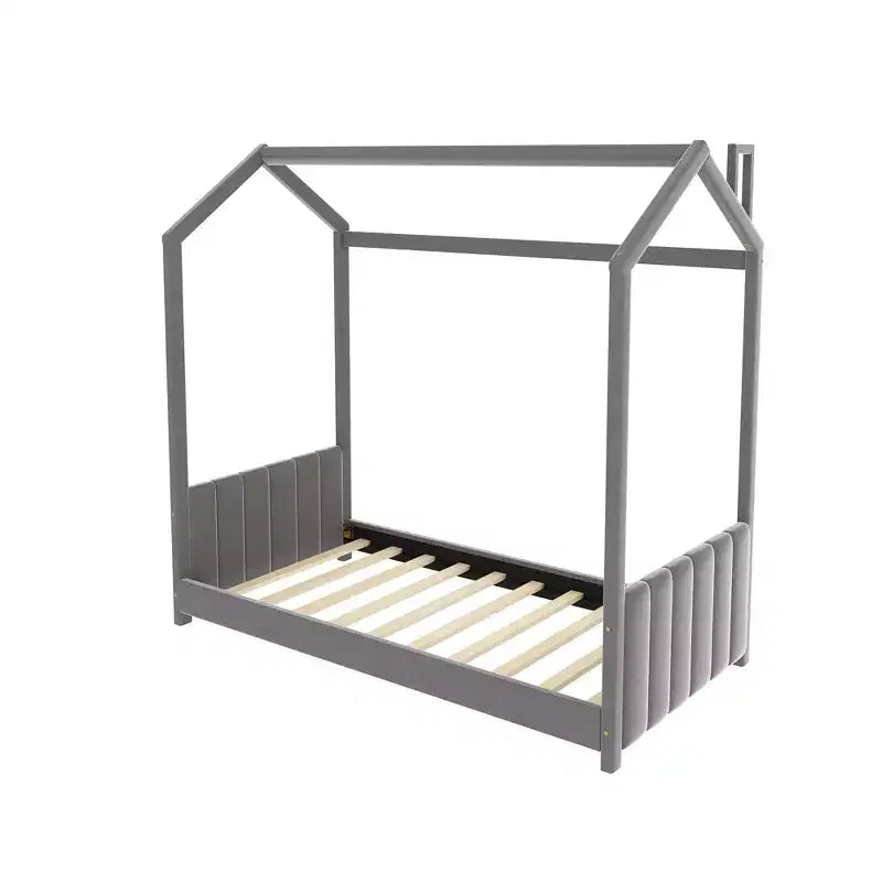 Letto per la cameretta dei bambini Velvet House, grigio