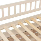 Letto a castello moderno Full-Over-Full basso con contenitore, mensole illuminate e pannello forato