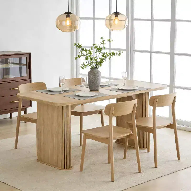 Tavolo da Pranzo per 6-8 Persone - Tavolo da Cucina Lungo Moderno da 62 pollici con Piano Grande e Gambe a Piedistallo Robuste, Tavolo da Pranzo Rettangolare
