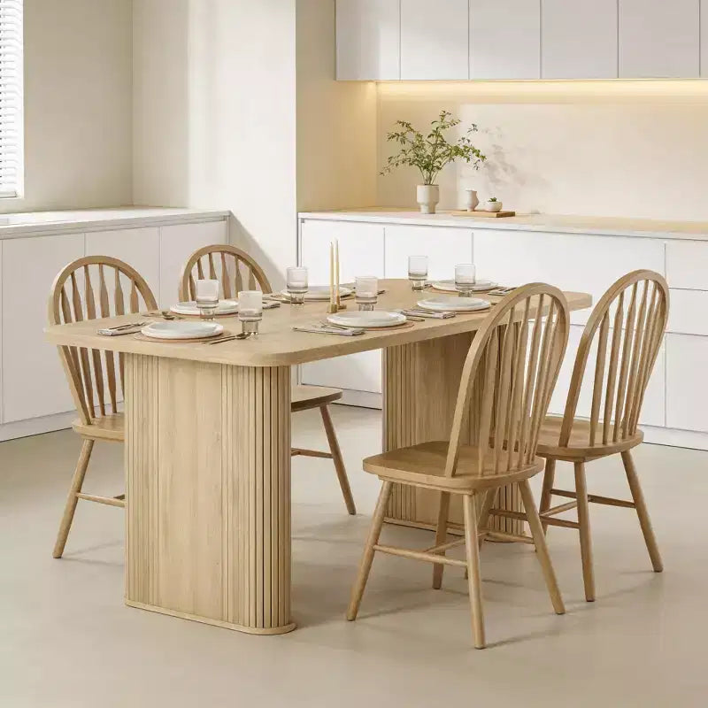 Tavolo da Pranzo per 6-8 Persone - Tavolo da Cucina Lungo Moderno da 62 pollici con Piano Grande e Gambe a Piedistallo Robuste, Tavolo da Pranzo Rettangolare