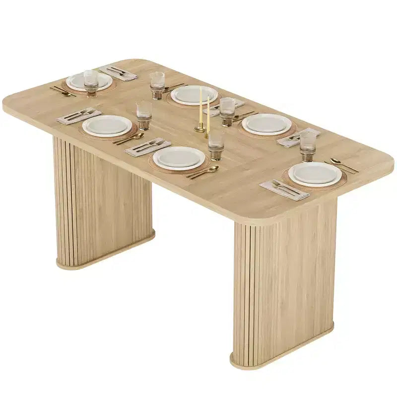 Tavolo da Pranzo per 6-8 Persone - Tavolo da Cucina Lungo Moderno da 62 pollici con Piano Grande e Gambe a Piedistallo Robuste, Tavolo da Pranzo Rettangolare