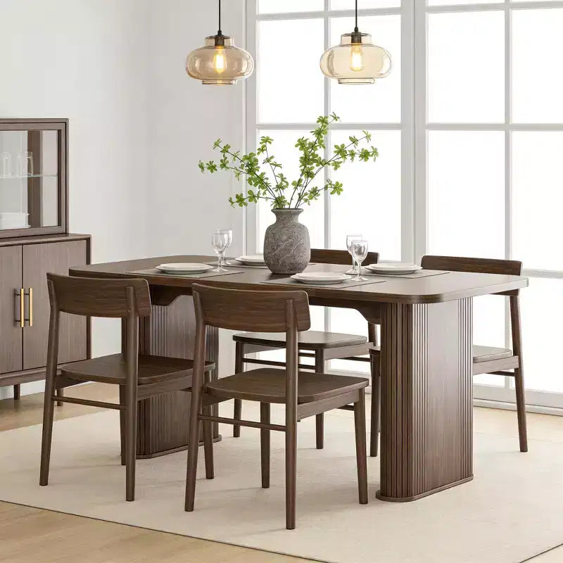 Tavolo da Pranzo per 6-8 Persone - Tavolo da Cucina Lungo Moderno da 62 pollici con Piano Grande e Gambe a Piedistallo Robuste, Tavolo da Pranzo Rettangolare