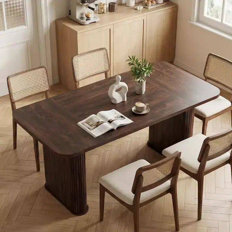Tavolo da Pranzo per 6-8 Persone - Tavolo da Cucina Lungo Moderno da 62 pollici con Piano Grande e Gambe a Piedistallo Robuste, Tavolo da Pranzo Rettangolare