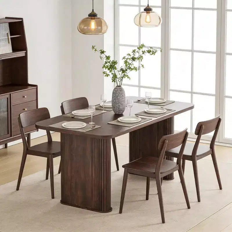 Tavolo da Pranzo per 6-8 Persone - Tavolo da Cucina Lungo Moderno da 62 pollici con Piano Grande e Gambe a Piedistallo Robuste, Tavolo da Pranzo Rettangolare