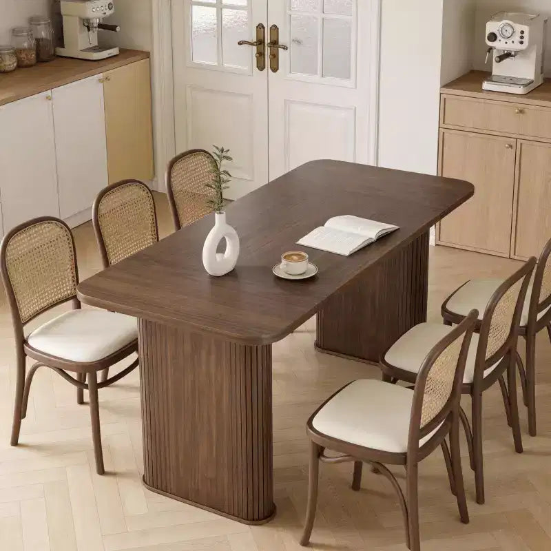 Tavolo da Pranzo per 6-8 Persone - Tavolo da Cucina Lungo Moderno da 62 pollici con Piano Grande e Gambe a Piedistallo Robuste, Tavolo da Pranzo Rettangolare