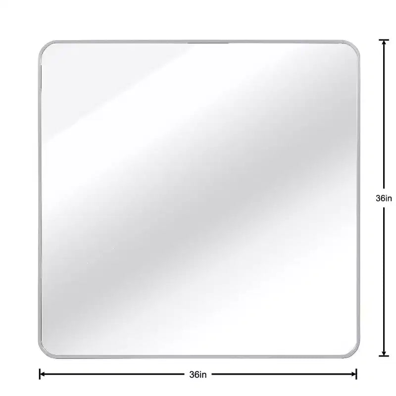 Specchio da bagno quadrato con cornice in metallo da parete