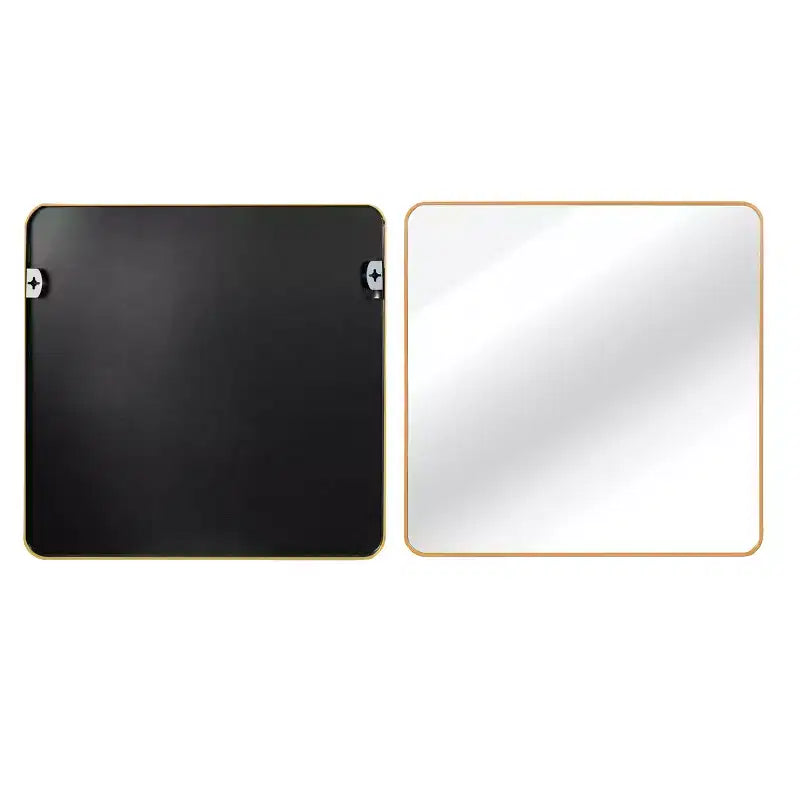 Specchio da bagno quadrato con cornice in metallo da parete