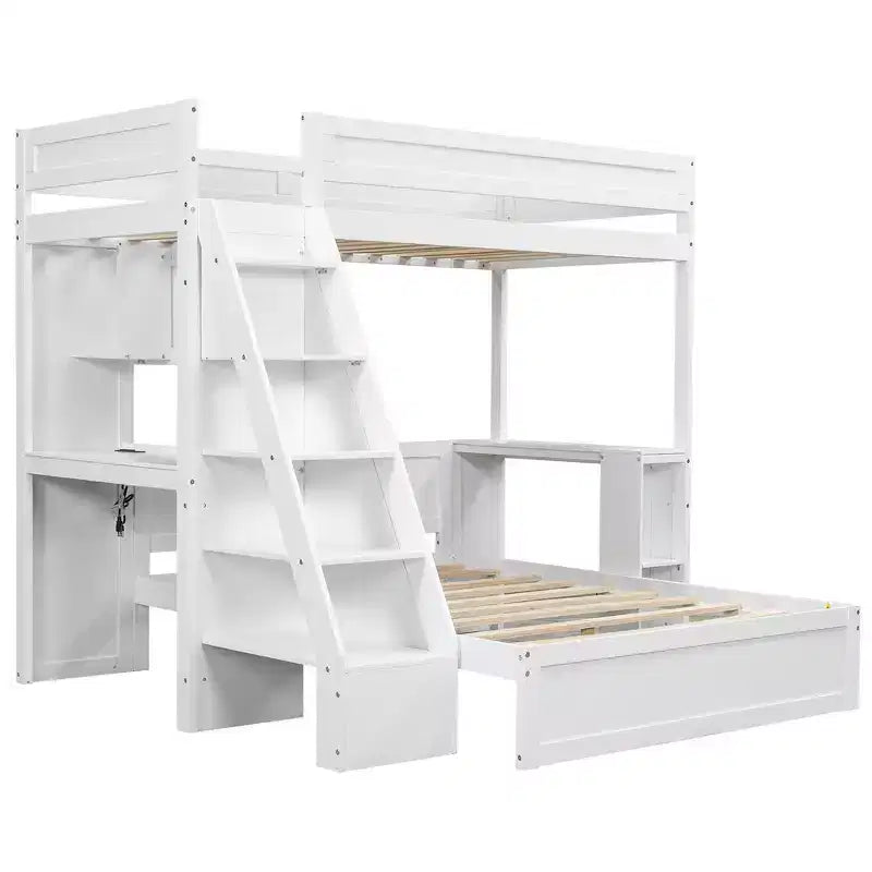 Struttura letto a castello Twin XL su Full con scrivania e USB