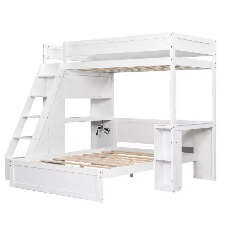 Struttura letto a castello Twin XL su Full con scrivania e USB