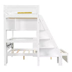 Struttura letto a castello Twin XL su Full con scrivania e USB