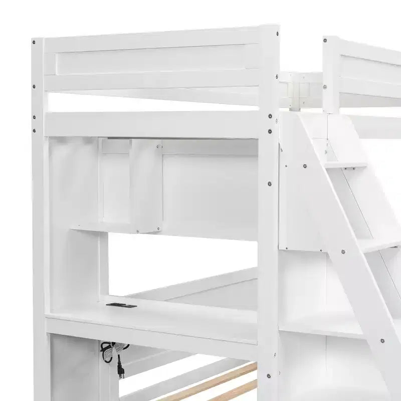 Struttura letto a castello Twin XL su Full con scrivania e USB
