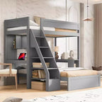 Struttura letto a castello Twin XL su Full con scrivania e USB