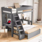 Struttura letto a castello Twin XL su Full con scrivania e USB