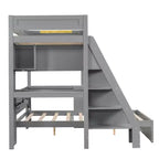 Struttura letto a castello Twin XL su Full con scrivania e USB