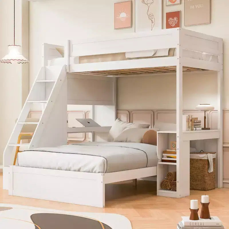 Struttura letto a castello Twin XL su Full con scrivania e USB