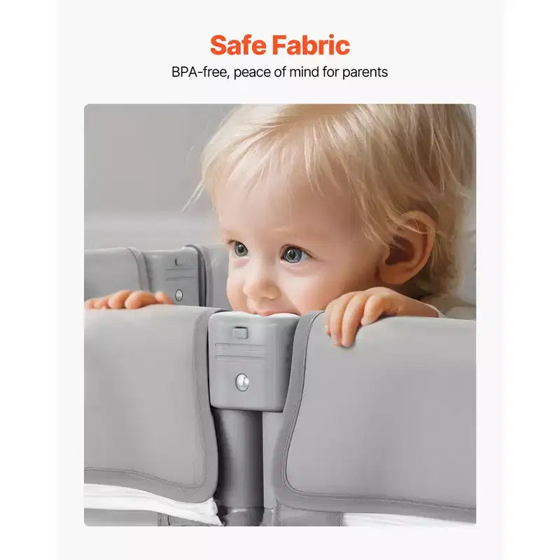 Box per bambini, box extra large 200 x 178 cm per neonati e bambini, recinzione pieghevole con porta a cerniera e rete morbida e traspirante, grigio