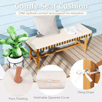 Gymax 3-Piece Patio Dining Set Rectangular Table & 2 Benches w/1.97 Umbrella Hole