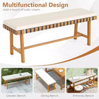Gymax 3-Piece Patio Dining Set Rectangular Table & 2 Benches w/1.97 Umbrella Hole