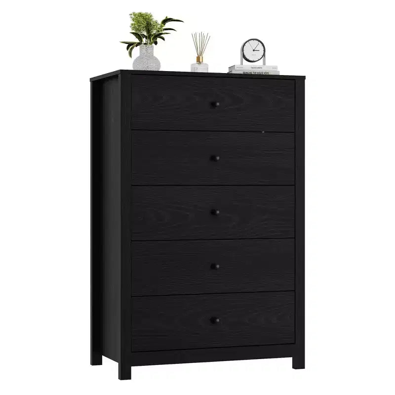 Cassettiera in Legno a 5 Cassetti per Camera da Letto, Comò Moderno Semplice con Cassetti Profondi per Soggiorno, Corridoio, Ingresso