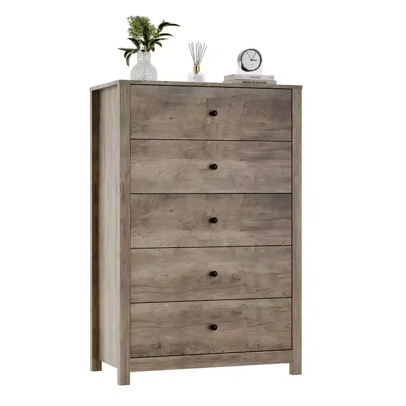 Cassettiera in Legno a 5 Cassetti per Camera da Letto, Comò Moderno Semplice con Cassetti Profondi per Soggiorno, Corridoio, Ingresso